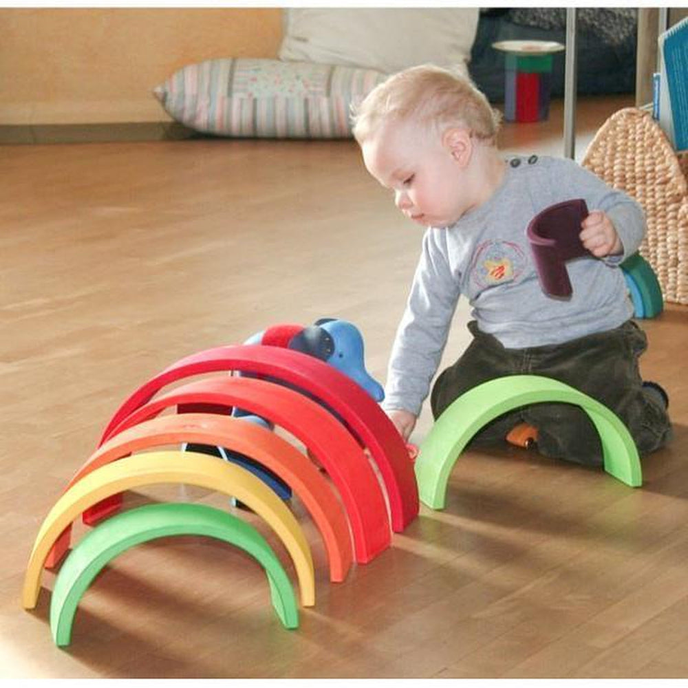 Large wooden rainbow stacker