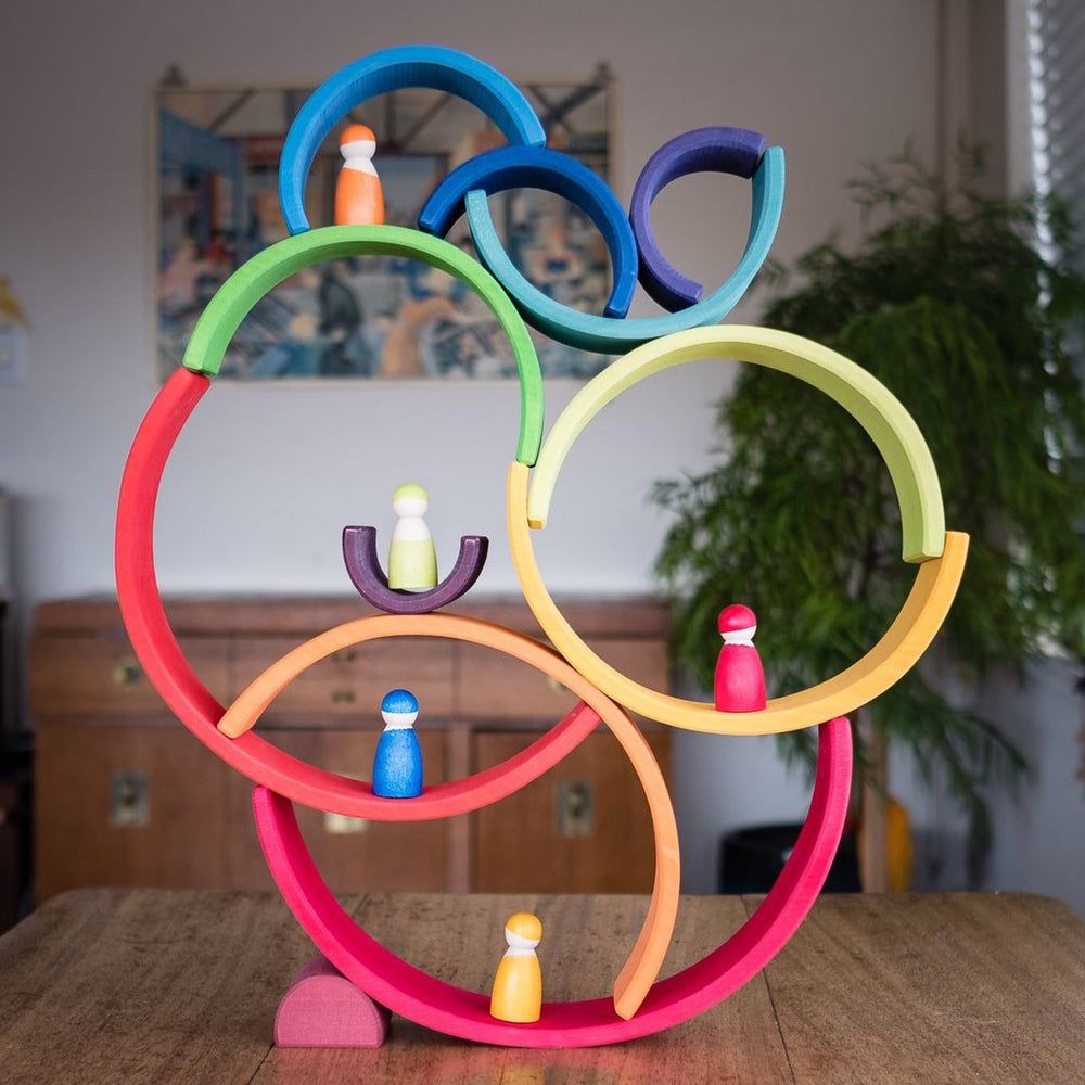 Large wooden rainbow stacker